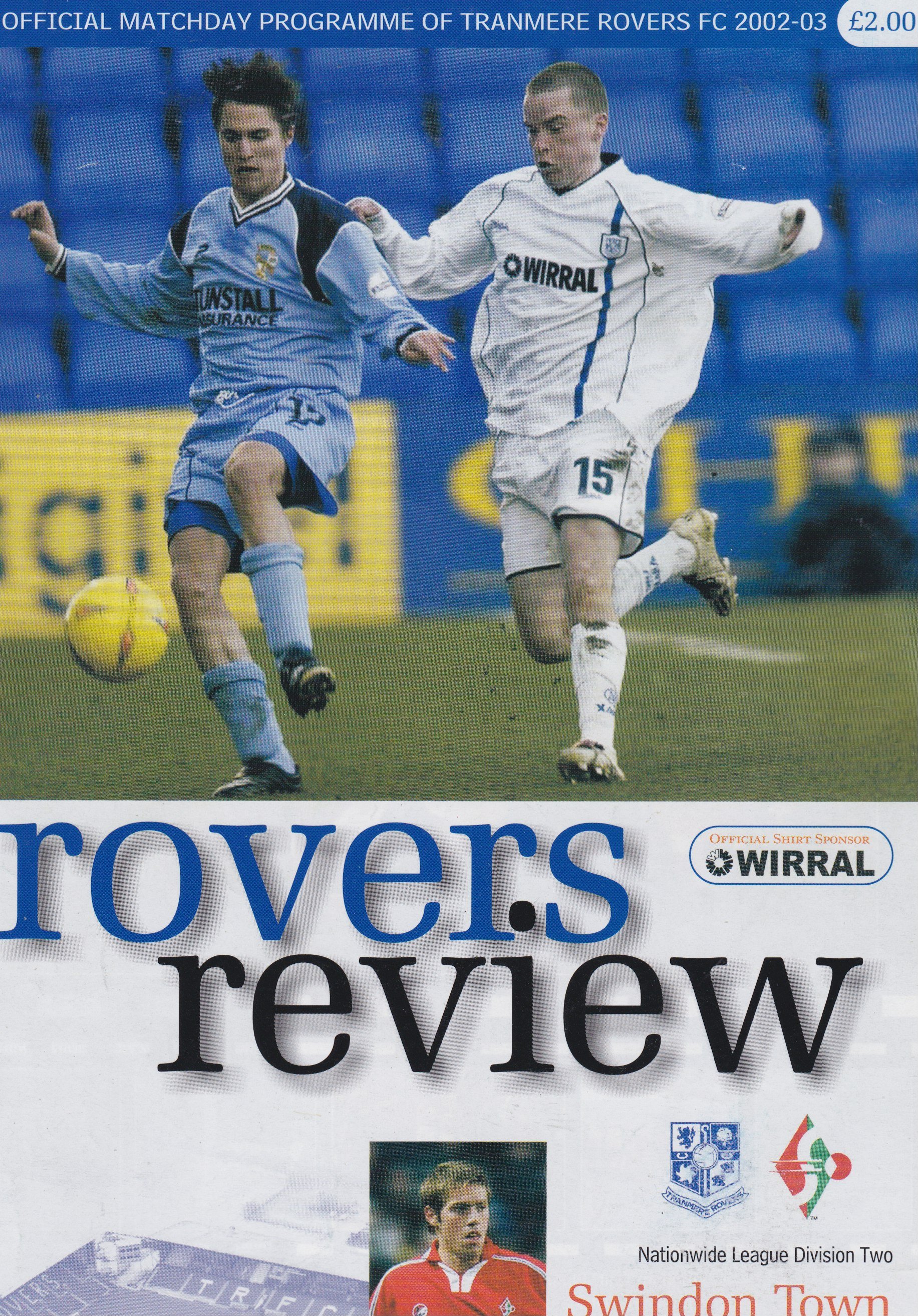 Tranmere Rovers v Swindon Town match programme